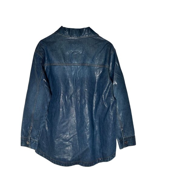 AG Jeans Coated Kea Shirt Jacket Women's Size Small Calik Marvel Air Blue NWOT! - Picture 6 of 6
